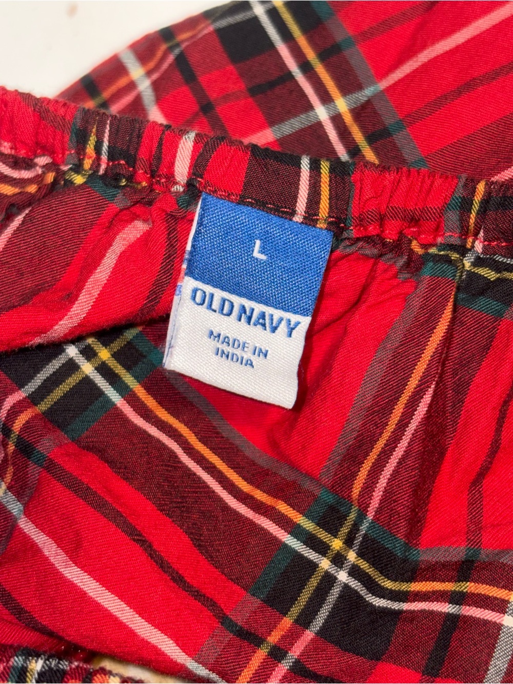 Old Navy red tartan Puff-Sleeve Peplum top smocked waist and v-neck large - Picture 10 of 10